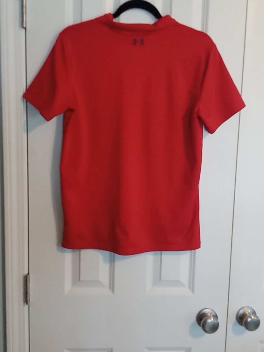 Under Armour Striped Red Kids Polo Shirt with Logo - Picture 4 of 5